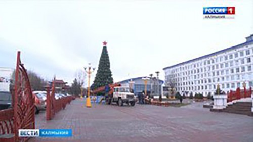В Калмыцкой столице установили главную елку