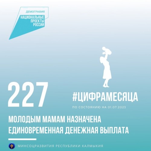 С начала года 227 молодым мамам назначена единовременная денежная выплата в размере 30 тыс. рублей