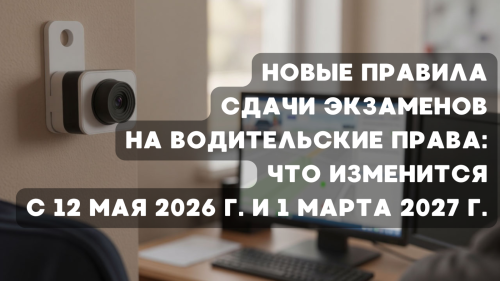 Новые правила сдачи экзаменов на водительские права: что изменится с 12 мая 2026 года и 1 марта 2027 года.