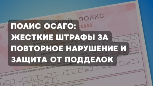 Полис ОСАГО: жесткие штрафы за повторное нарушение и защита от подделок