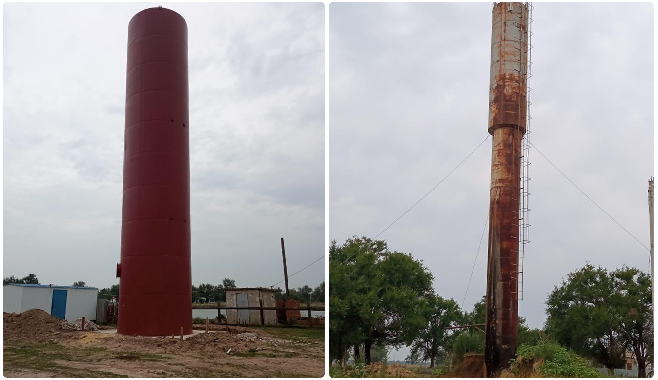 В Яшалтинском районе в селе Бага-Тугтун заменили действующую водонапорную башню