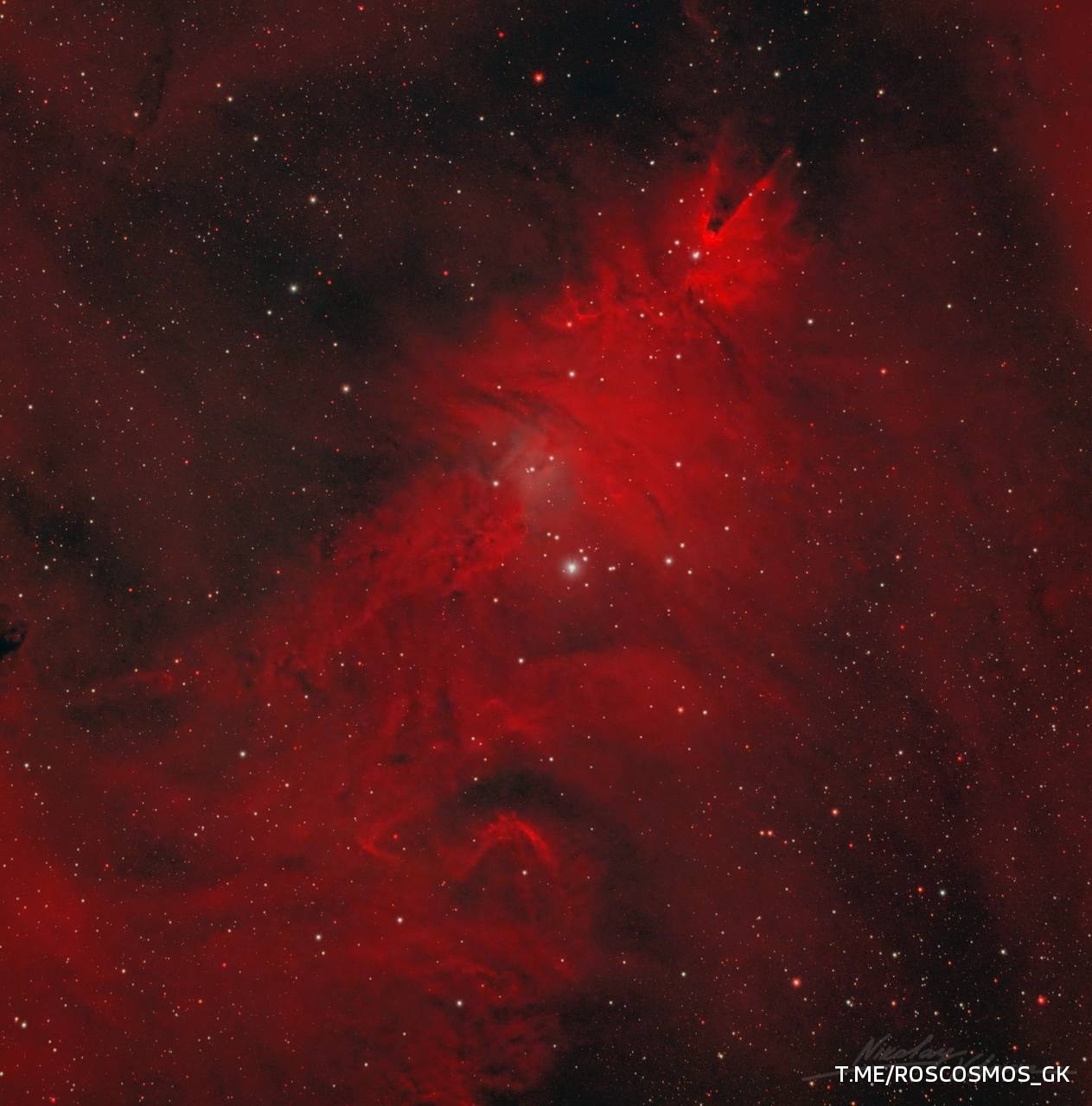 Фотографией туманности "Рождественская елка" делится Роскосмос.