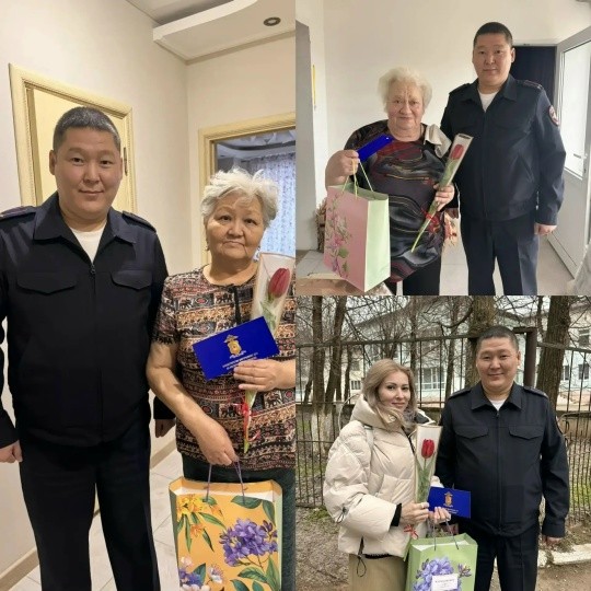 Правоохранители Калмыкии присоединились ко всероссийской акции «8 Марта в каждый дом».