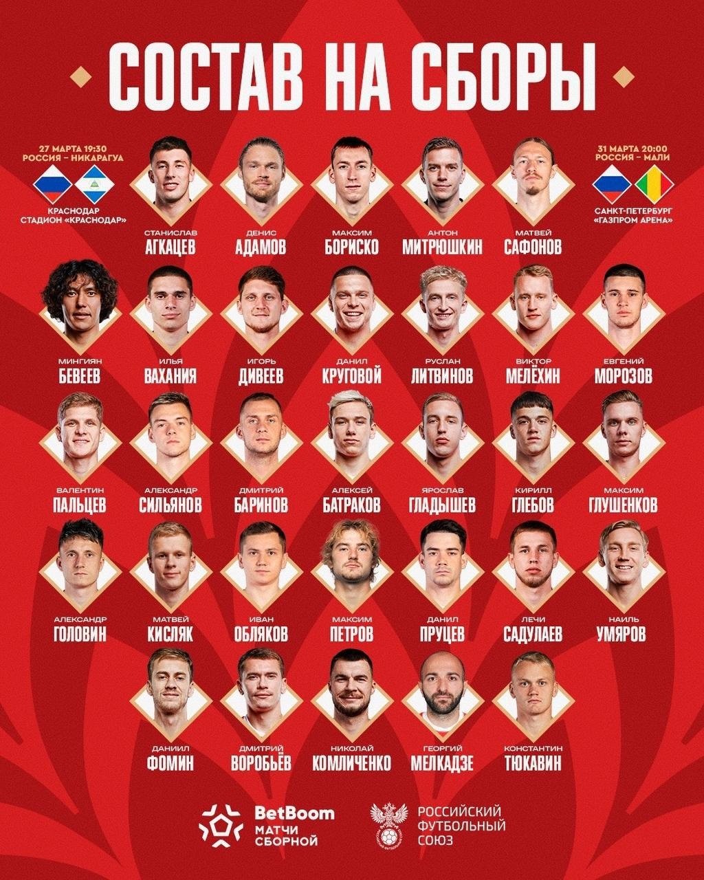 Защитник сборной России Мингиян Бевеев вошёл в итоговый состав на мартовские сборы национальной команды.